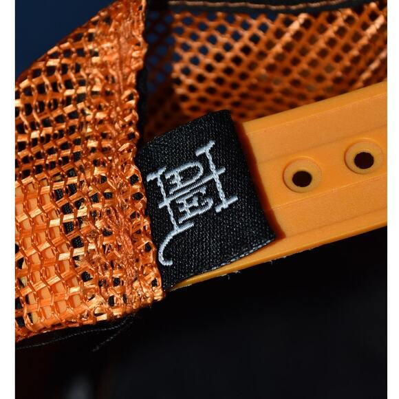 Ed Hardy Screaming Tiger Trucker Snapback Mesh Hat Baseball Cap Orange Y2K - Picture 8 of 10